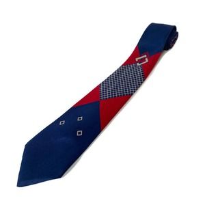 Vtg 60s/70s Carson Pirie Scott Silk Neck Tie Mens Formal 56" Multicolor Navy Red